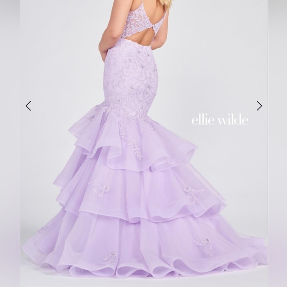 Ellie Wilde Lavender Mermaid Prom Dress Perfect Condition - Picture 5 of 9